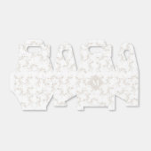 Botanische beige Decoratieve Leaf Monogrammen Bedankdoosjes (Uitgevouwen)