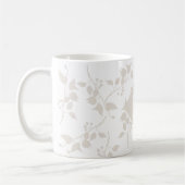 Botanische beige Decoratieve Leaf Monogrammen Koffiemok (Links)