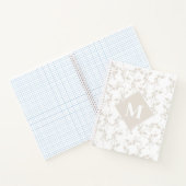 Botanische beige Decoratieve Leaf Monogrammen Notitieboek (Binnen)
