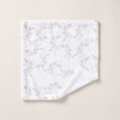 Botanische beige decoratieve lederen patroon bad handdoek (Wasdoekje)