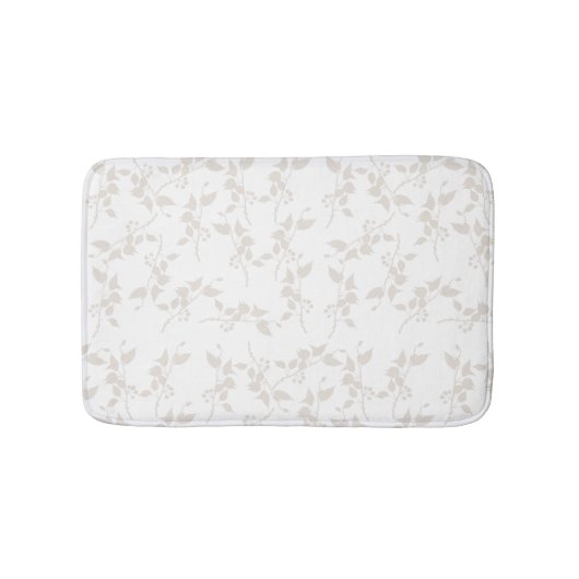 Botanische beige decoratieve lederen patroon badmat (Voorkant)