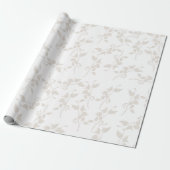 Botanische beige decoratieve lederen patroon cadeaupapier (Uitgerold)