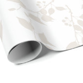 Botanische beige decoratieve lederen patroon cadeaupapier (Rol Hoek)
