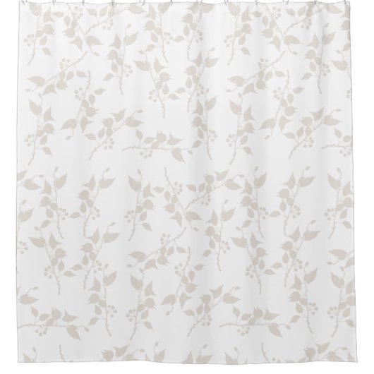 Botanische beige decoratieve lederen patroon douchegordijn (Voorkant)