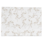 Botanische beige decoratieve lederen patroon groot cadeauzakje (Achterkant)