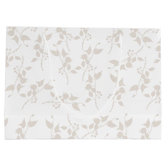 Botanische beige decoratieve lederen patroon groot cadeauzakje (Achterkant)