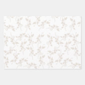 Botanische beige decoratieve lederen patroon inpakpapier vel (Voorkant 3)