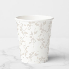 Botanische beige decoratieve lederen patroon papieren bekers
