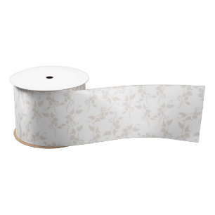Botanische beige decoratieve lederen patroon satijnen lint
