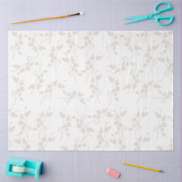 Botanische beige decoratieve lederen patroon tissuepapier