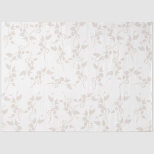 Botanische beige decoratieve lederen patroon tissuepapier (Voorkant)
