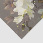 botanische beige ivoor Embroidery floral magnolia Tissuepapier (Detail)