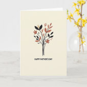 Botanische Beige Patroonkaart Kaart (Gele Bloem)