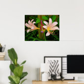 Botanische Belladonna Roze Lily Floral Print (Thuiskantoor)