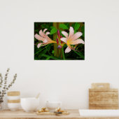 Botanische Belladonna Roze Lily Floral Print (Keuken)