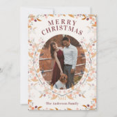 Botanische Berry Ingelijste Foto Vakantie Kaart (Voorkant)