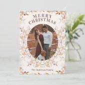 Botanische Berry Ingelijste Foto Vakantie Kaart (Staand voorkant)