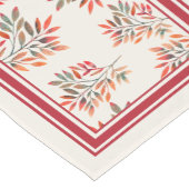 Botanische bessen en bladeren rode strepen korte tafelloper (Hoek)