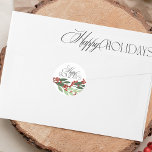 Botanische bessen Happy Holiday Christmas Envelope Ronde Sticker<br><div class="desc">Betoverde Evergreen Elegance Christmas __________________________ ***Dit ontwerp maakt deel uit van een collectie*** 🌿 het introduceren van "Betoverde Evergreen Elegance: Een Botanische Kerstvakantie" collectie! Omarm de magie van het seizoen met mijn prachtige scala aan moderne en elegante vakantiegeneugten, geïnspireerd door de tijdloze schoonheid van natuur. Verspreid vreugde, deel liefde en...</div>