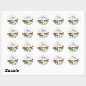 Botanische bessen Happy Holiday Christmas Envelope Ronde Sticker (Vel)