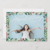 Botanische bessen lijst classic multi foto HAPPIES Feestdagenkaart (Voorkant)