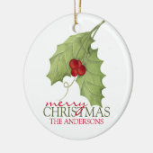 Botanische bessen Rustic Holiday Custom Family Keramisch Ornament (Links)