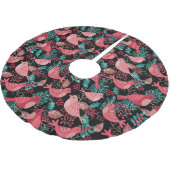 Botanische bessen Vogels Winterbladeren Kerstboom Rok (Gekanteld)