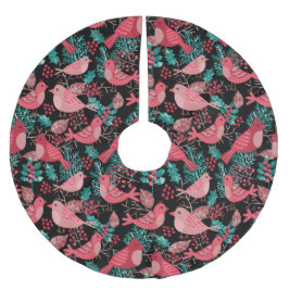 Botanische bessen Vogels Winterbladeren Kerstboom Rok