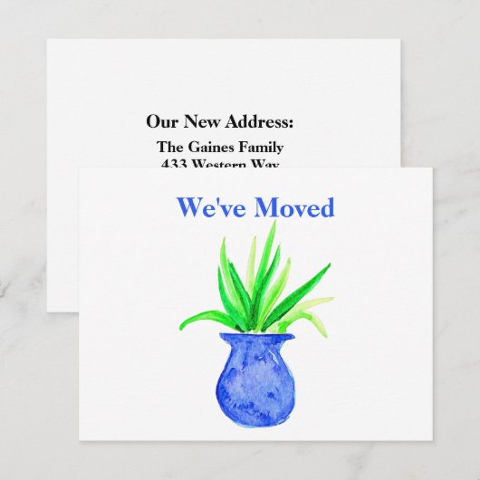 Botanische bewegende aankondiging van de Waterverf (Voorkant / Achterkant)