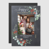 Botanische bijtende Chalkboard Holiday Magnet Kaar (Voorkant / Achterkant)