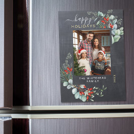 Botanische bijtende Chalkboard Holiday Magnet Kaar