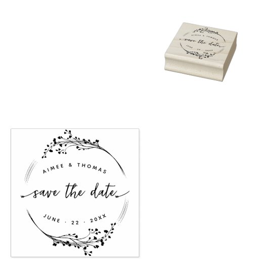 Botanische bijtende kreet bespaart de datum van he rubberstempel (Gestempeld)