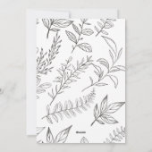 Botanische Black and White Season's Groeten Feestdagenkaart (Achterkant)