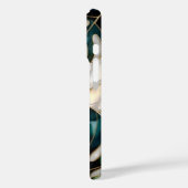 Botanische Blad iPhone Hoes Groen Goud Glas in Loo (Achterkant / Links)