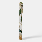 Botanische Blad iPhone Hoes Groen Goud Glas in Loo (Achterkant / Rechts)