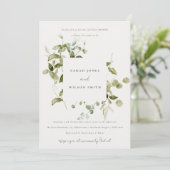 Botanische blad loof Waterverf koppels douche Kaart (Staand voorkant)