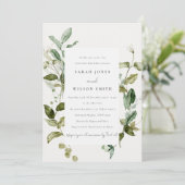 Botanische blad loof Waterverf koppels douche Kaart (Staand voorkant)