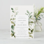 Botanische blad loof Waterverf koppels douche Kaart (Staand voorkant)