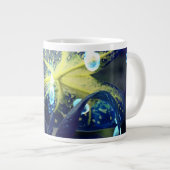 Botanische blad met waterdruppels Jumbo mok (Voorkant rechts)