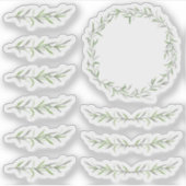 Botanische blad tak groene krans planner randen sticker (Voorkant)