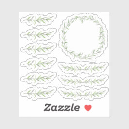 Botanische blad tak groene krans planner randen sticker