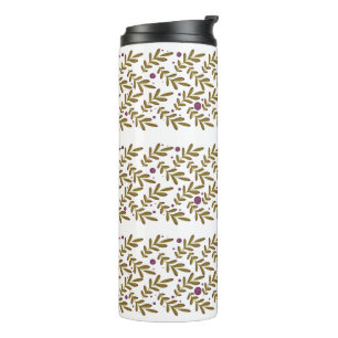 Botanische blad thermische tumbler thermosbeker