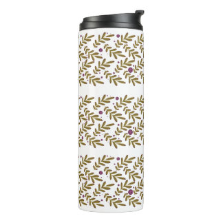 Botanische blad thermische tumbler thermosbeker