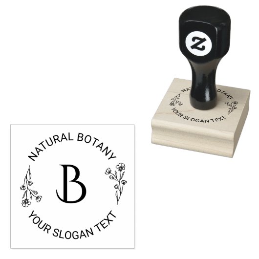 Botanische bladeren Aangepaste moderne typografie Rubberstempel (Gestempeld)