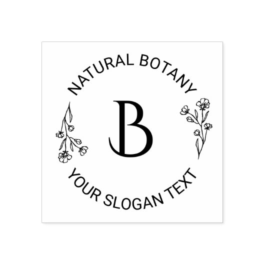 Botanische bladeren Aangepaste moderne typografie Rubberstempel (Afrduk)