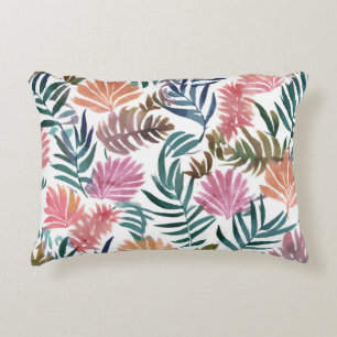 Botanische Bladeren Aquarel Bloemrijk Kleurig Bl Accent Kussen