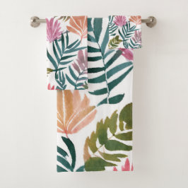 Botanische Bladeren Aquarel | Bloemrijk Kleurig Bl Bad Handdoek