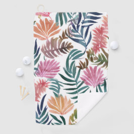 Botanische Bladeren Aquarel | Bloemrijk Kleurig Bl Golfhanddoek