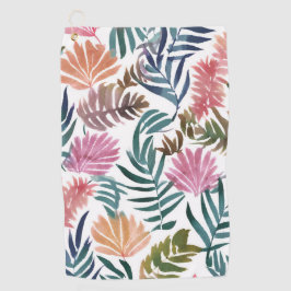 Botanische Bladeren Aquarel | Bloemrijk Kleurig Bl Golfhanddoek