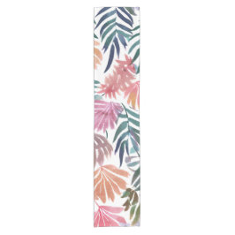 Botanische Bladeren Aquarel | Bloemrijk Kleurig Bl Korte Tafelloper